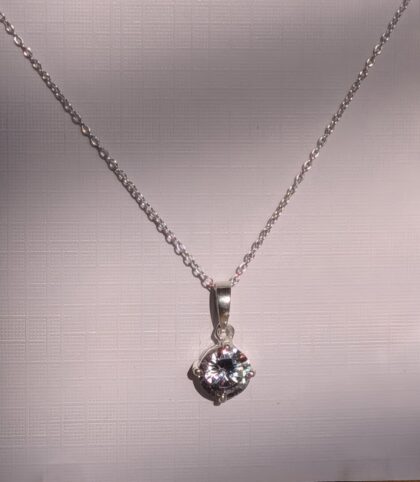 zircon pendant necklace for women with crystal stone minimalist elegant jewelry